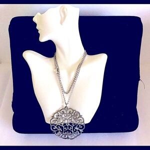 Reed & Barton Pewter Vintage Snowflake Necklace